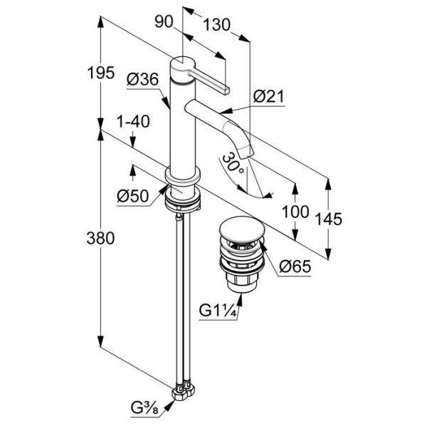 Смеситель для раковины Kludi Nova Fonte 202880515