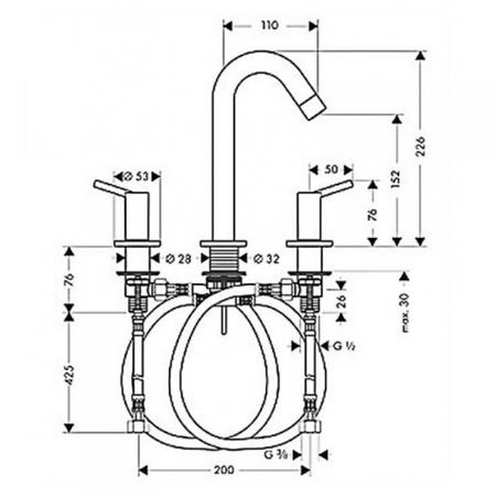 Смеситель для раковины HANSGROHE TALIS 32310000