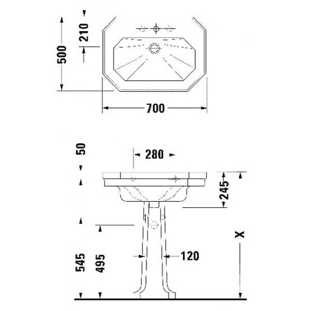 Умывальник Duravit 0438700030