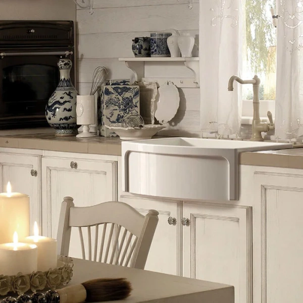 Кухонная мойка (75,8х53) Kerasan Hannah Devon 544101 белая