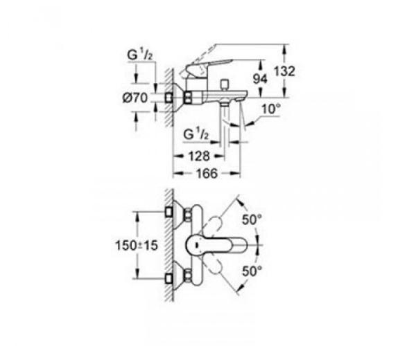 Смеситель для ванны Grohe BauEdge 32820 000 (32820000)