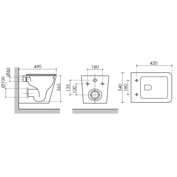 Подвесной унитаз Ceramicanova Union Rimless CN4009TMB