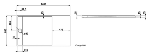 Душевой поддон Laufen Kartell 2.1233.5.000.000.1