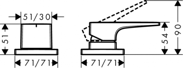 Смеситель на борт ванны Hansgrohe Metropol 74548000