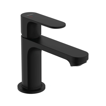 Смеситель для раковины с донным клапаном CoolStart Hansgrohe Rebris S 72513670 черный матовый