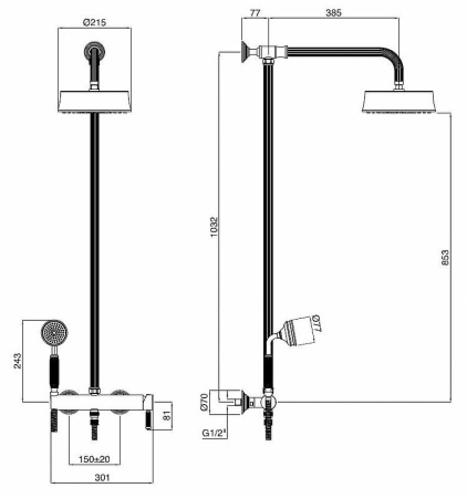 Душевая система CEZARES OLIMP-CD-02-L