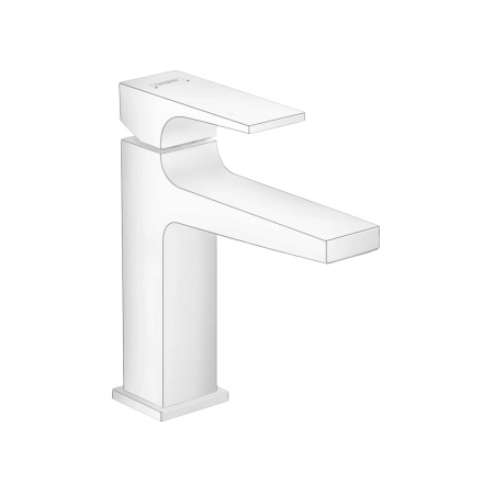 Смеситель для раковины с донным клапаном Push-Open Hansgrohe Metropol 32507700 белый матовый