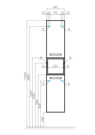 Шкаф подвесной Aquaton Лофт Фабрик 1A242803LTDU0 дуб эндгрейн