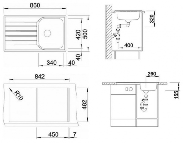 Мойка кухонная Blanco Livit 45 S Salto (полированная),514786