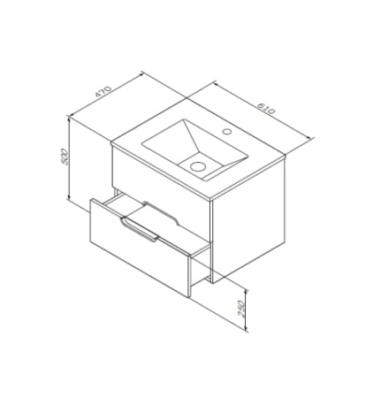 Тумба без раковины подвесная AM.PM Spirit M70FHX0602WG