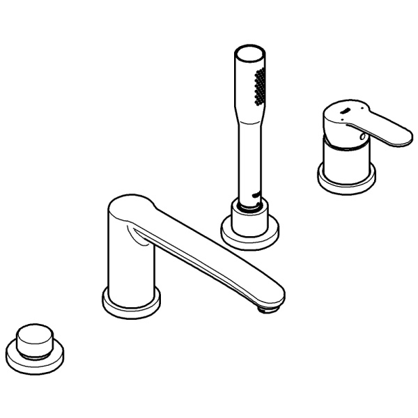 Смеситель однорычажный для ванны  на 4 отверстия GROHE Eurostyle Cosmopolitan 23048 003 (23048003) хром 