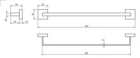Полотенцедержатель 45 см CEZARES PRIZMA-TH06-01