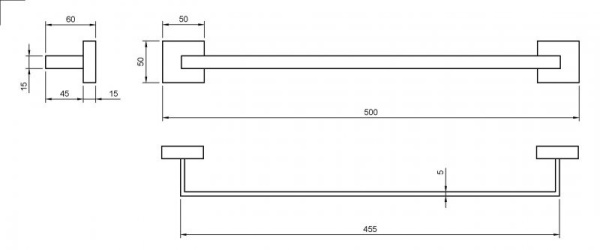 Полотенцедержатель 45 см CEZARES PRIZMA-TH06-01