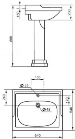 Пьедестал для раковины Cezares Laredo CZR-434-T