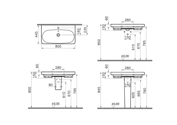 Раковина  VITRA   Washbasin 5682B003-0001