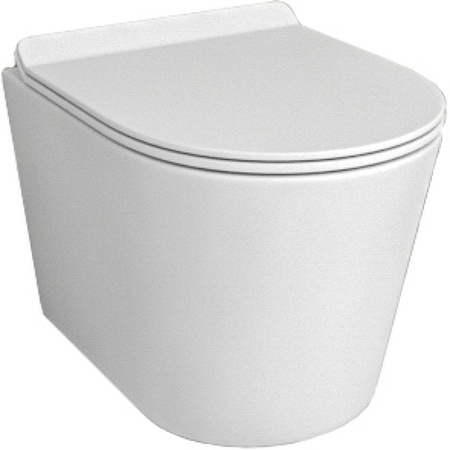 Подвесной безободковый унитаз с сиденьем микролифт beWash Aldo BKWHR401480