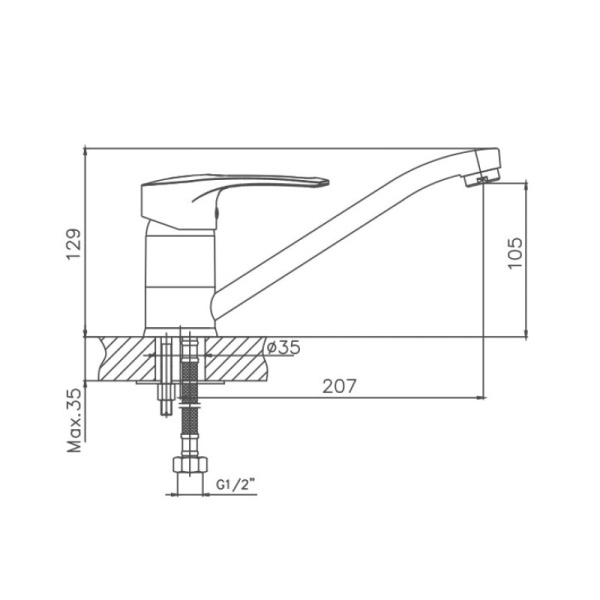 Смеситель для кухни Cron CN4266-2 Смеситель для кухни Cron CN4266-2