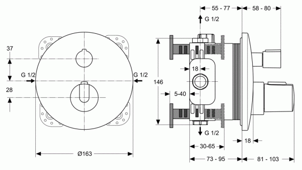 Термостат для ванны Ideal Standard Ceratherm 100 A4888AA Термостат для ванны Ideal Standard Ceratherm 100 A4888AA