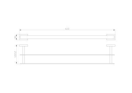 Полотенцедержатель двойной WONZON & WOGHAND FLAT, хром WW-9711-60CM