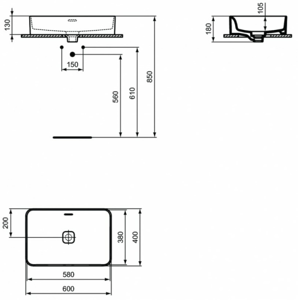Раковина накладная Ideal Standard Strada II (60x40) T299901