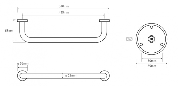 Поручень прямой 505 мм Bemeta Omega 102307052