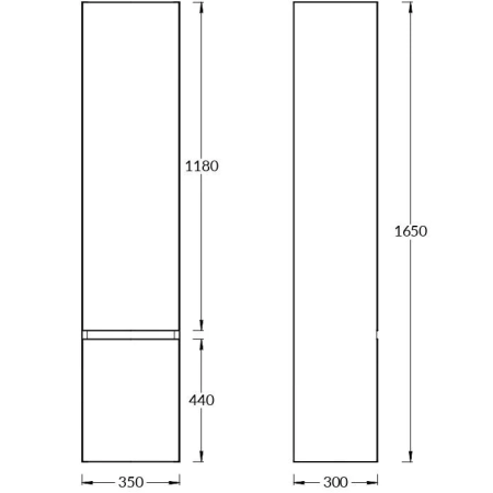 Пенал Kerama Marazzi Cubo 165 CUB.165Lh\WHT.M матовая