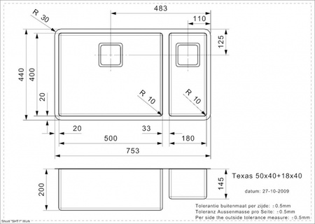Мойка кухонная Reginox Texas L (50x40+18x40) 41476