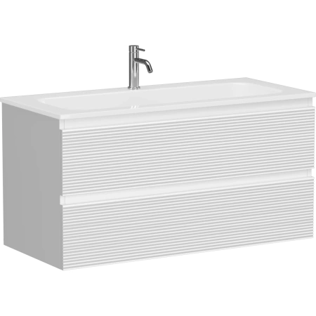 Тумба без раковины подвесная 100 см Sancos Folk FL100W белый матовый 