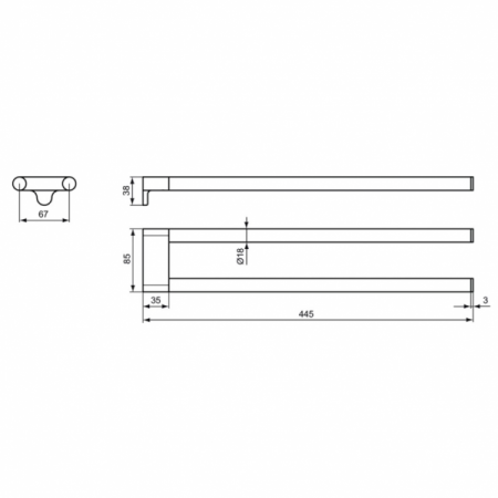 Двойной полотенцедержатель Ideal Standard CONNECT, A9181AA, хром