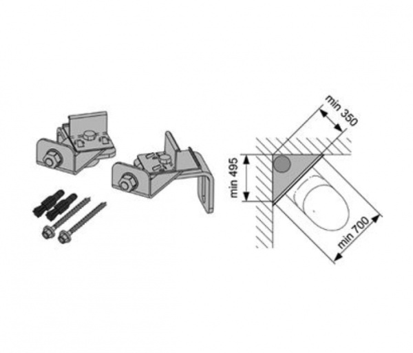 Комплект для крепления модуля в углу TECE 9380003