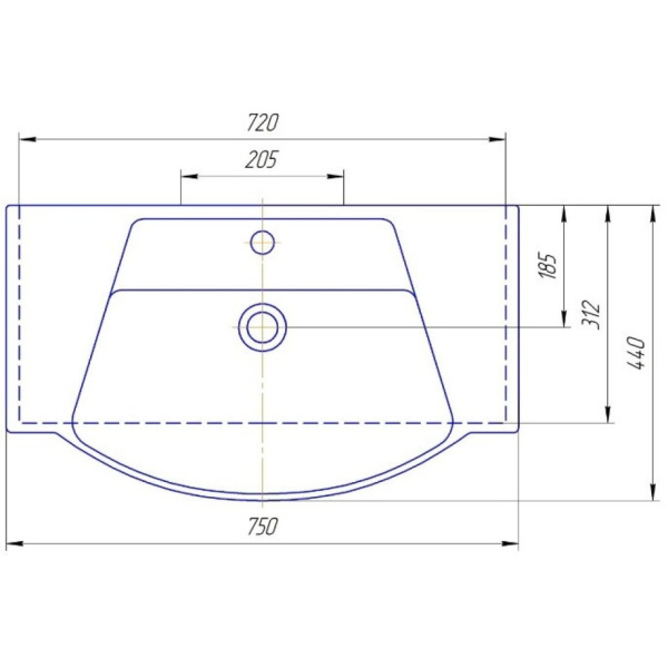 Раковина Bellezza Монро 750 4620008197920