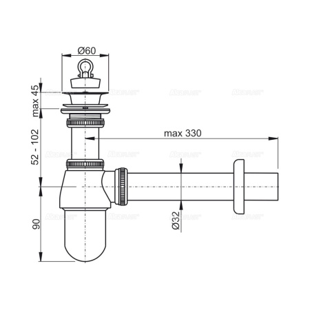 Сифон для умывальника AlcaРlast A437