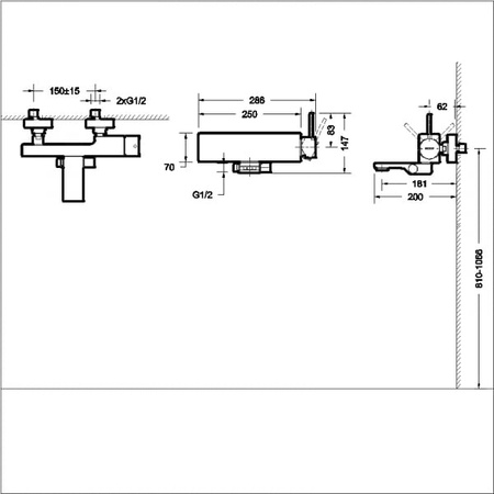 Смеситель для ванны короткий излив Bravat Arc F66061C-01A-ENG