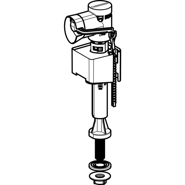 Впускной клапан Geberit тип 340, подвод воды снизу, 3/8", ниппель из латуни 136.711.00.1