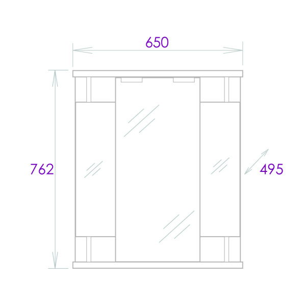 Зеркало-шкаф c подсветкой Onika Валерия 65 (65x76,2) 206505
