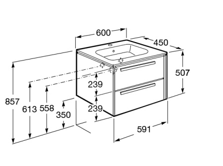 Тумба под раковину Roca Lago 600 светлый дуб 857295444
