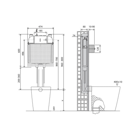 Бачок скрытого монтажа BelBagno BB025-CS