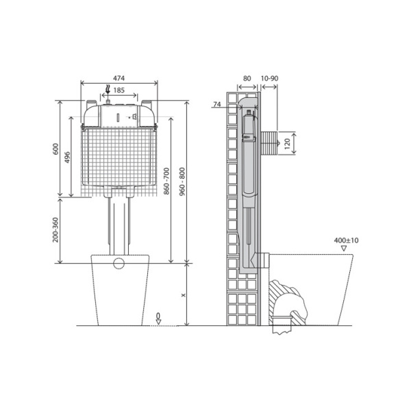 Бачок скрытого монтажа BelBagno BB025-CS