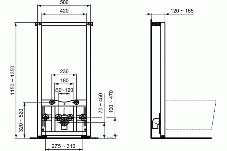Комплект инсталляция + биде Ideal Standard Prosys Connect Air D212101