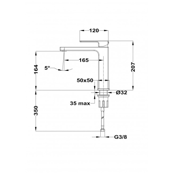 Смеситель для раковины Teka Soller 853861250  хром
