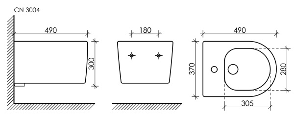 Подвесное биде Ceramica Nova Moments CN3004