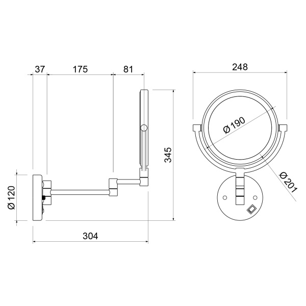 Зеркало косметическое Timo с подсветкой Saona 13376/17