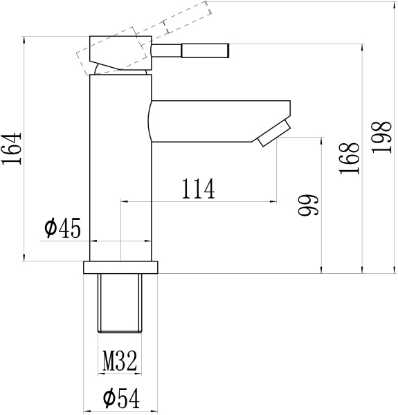 Смеситель для умывальника из нержавеющей стали Savol S-SUS1002