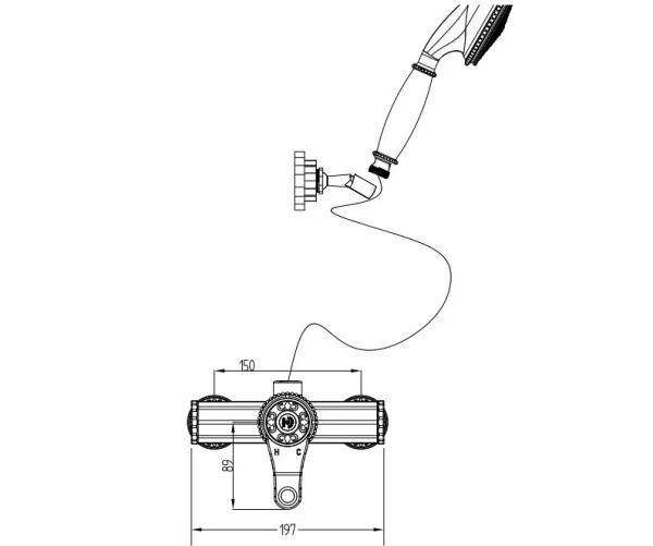 Смеситель для душа Bronze de Luxe Windsor 10123