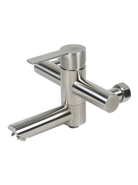 Смеситель для ванны однорычажный с душевым набором Agger Easy A3121222 сатин матовый