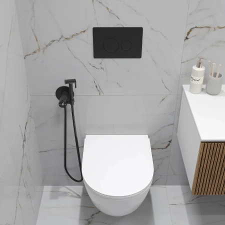 Кнопка смыва Oliveeka OL-R22-MB, черный матовый