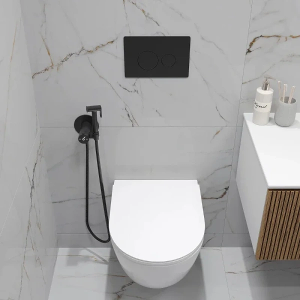 Кнопка смыва Oliveeka OL-R22-MB, черный матовый