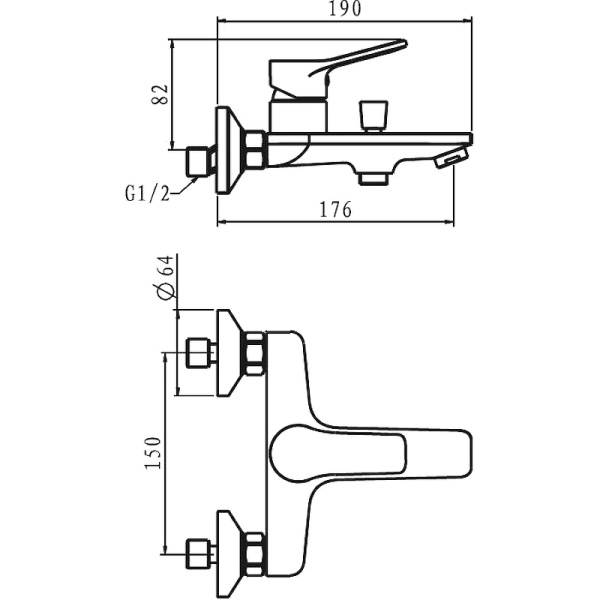 Смеситель для ванны и душа ESKO DUBAI (DI 54)