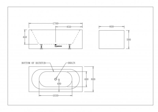Акриловая ванна BelBagno BB78-1700