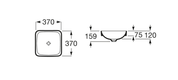Раковина накладная (37x37) Roca Inspira Square 32753R000
